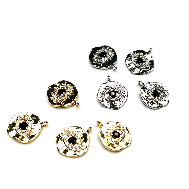 Подвеска Глаз 10 мм с фианитами, штука