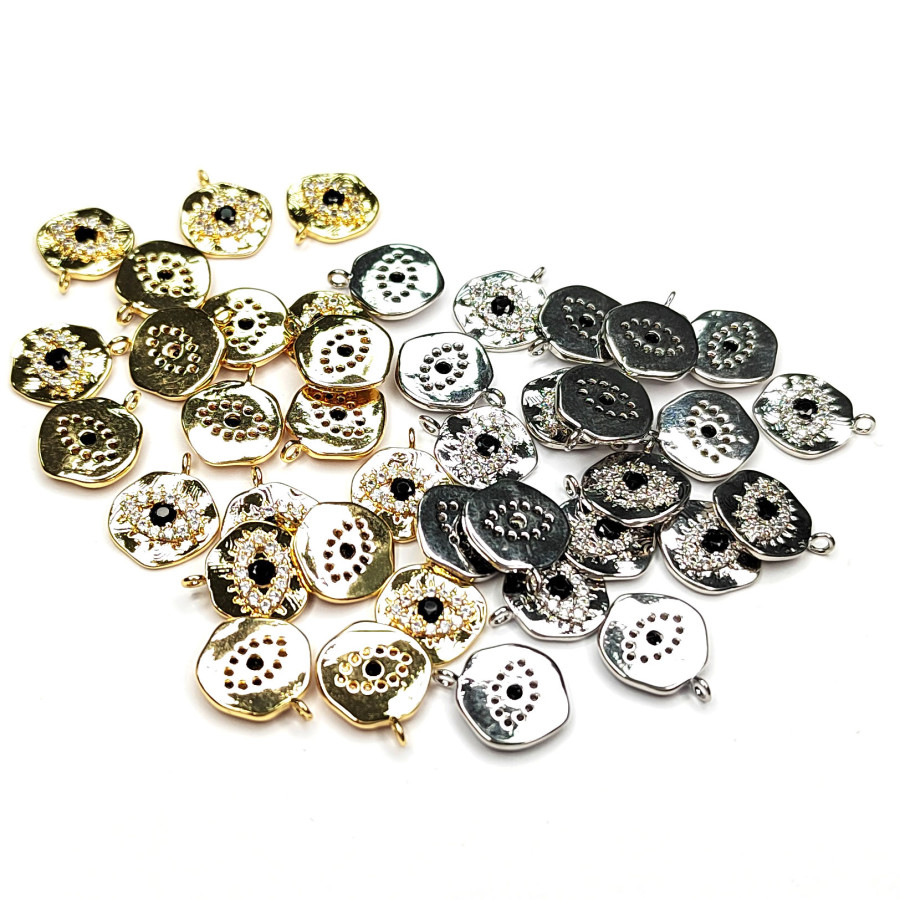 Подвеска Глаз 10 мм с фианитами, штука