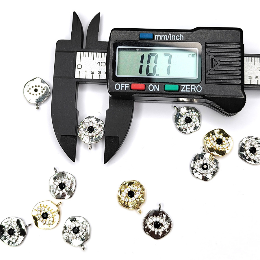 Подвеска Глаз 10 мм с фианитами, штука