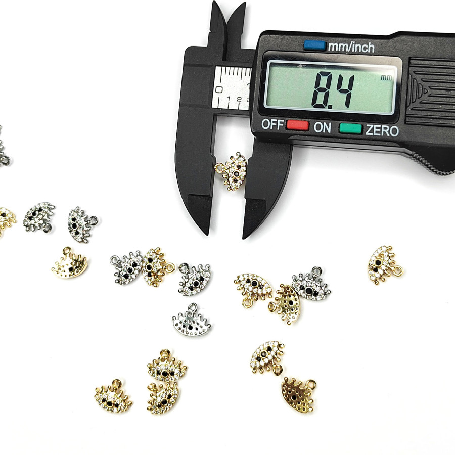 Подвеска Глазик 9 мм с фианитами, штука