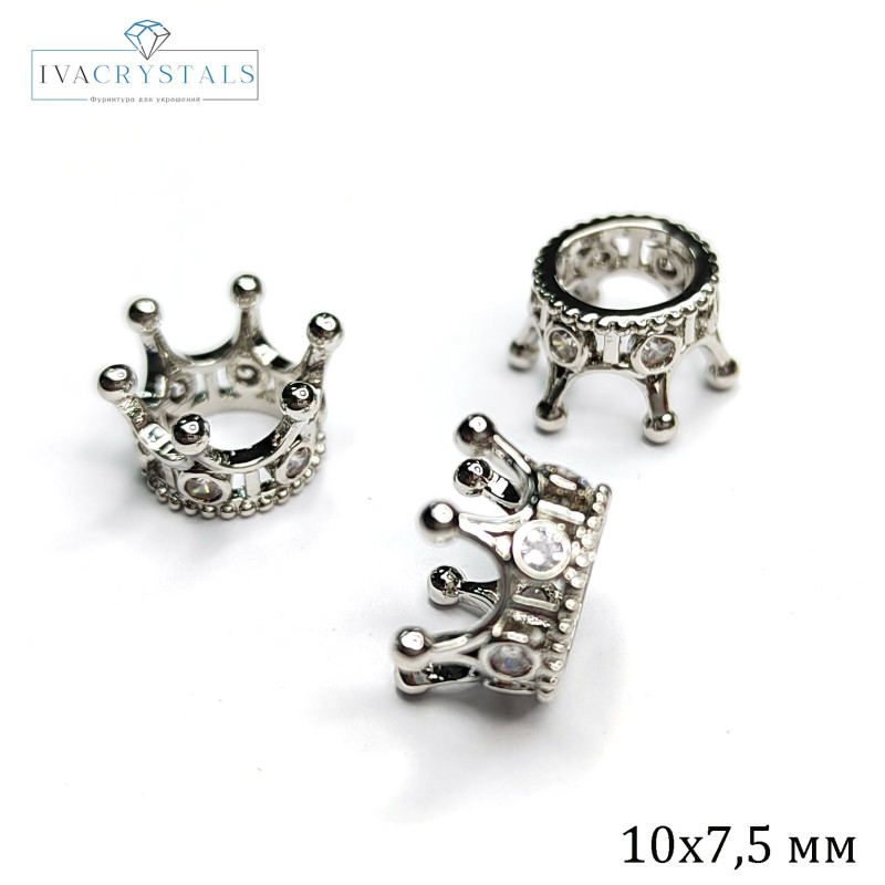 Корона 10х7,5 мм разделительная бусина, штука