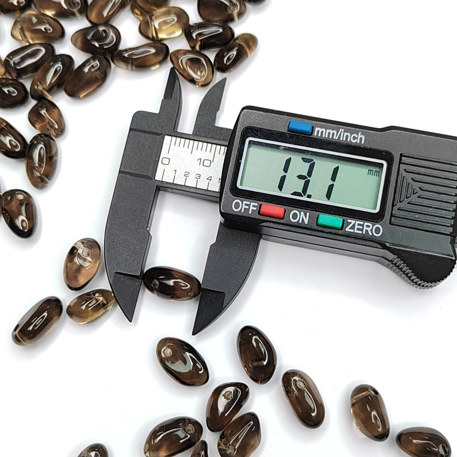 Раухтопаз натуральный, Дымчатый кварц, бусина слеза, 13х7 мм