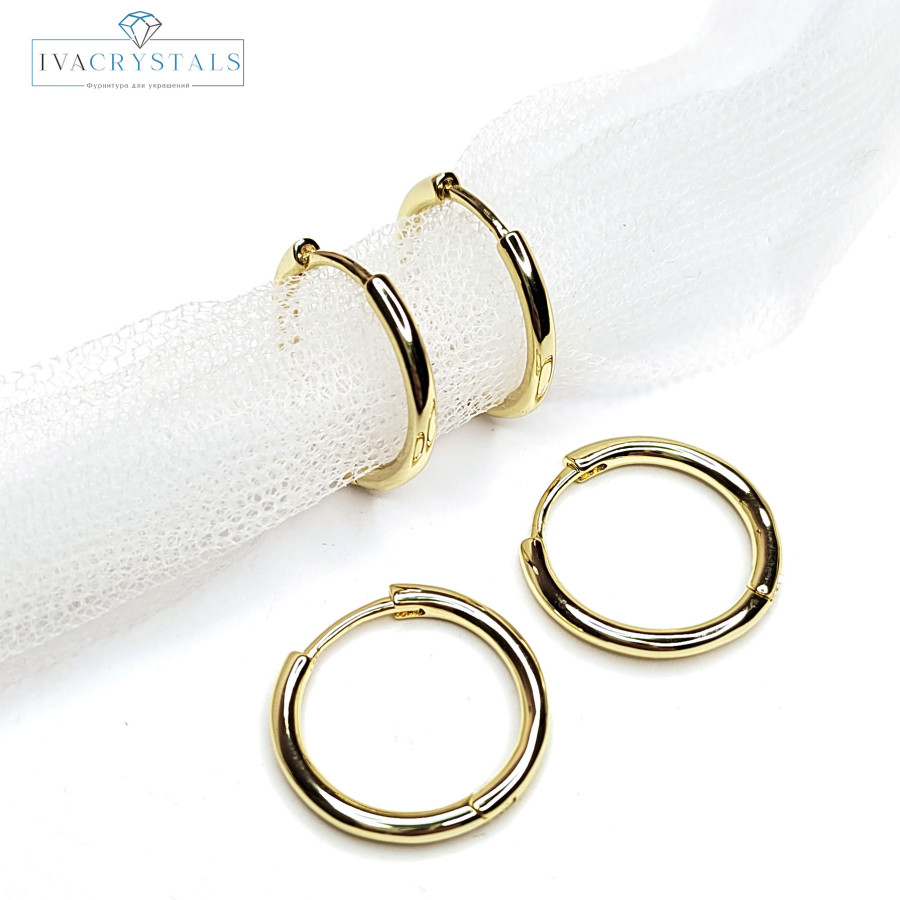 Швензы с застежкой конго 20х2 мм, пара покрытие Позолота