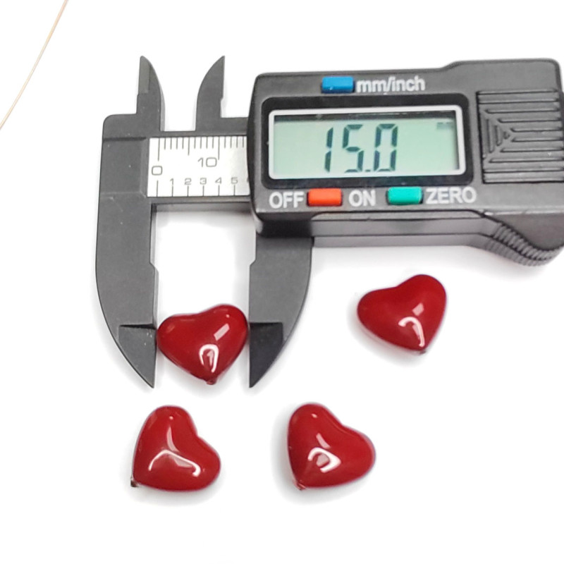 15х13 мм Жемчуг майорка, форма Сердечко, цвет бордовый, Стекло, ШТУКА