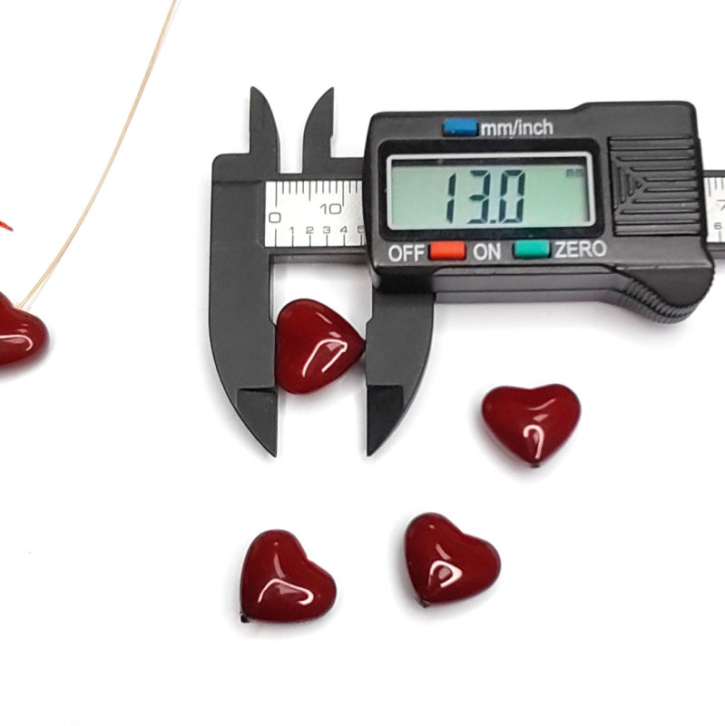 15х13 мм Жемчуг майорка, форма Сердечко, цвет бордовый, Стекло, ШТУКА