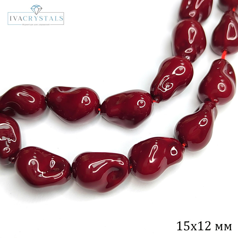 Жемчуг майорка барочный (имитация) цвет бордовый, штука