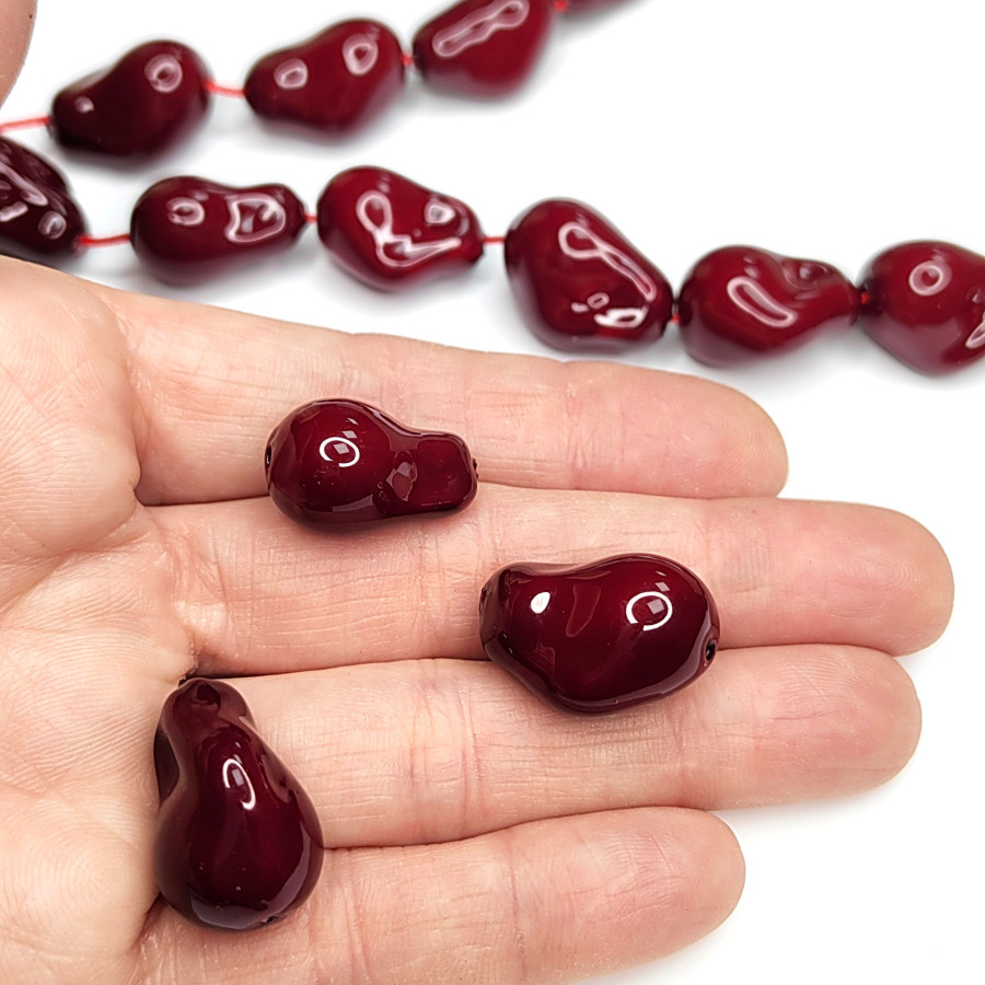 Жемчуг майорка барочный (имитация) цвет бордовый, штука