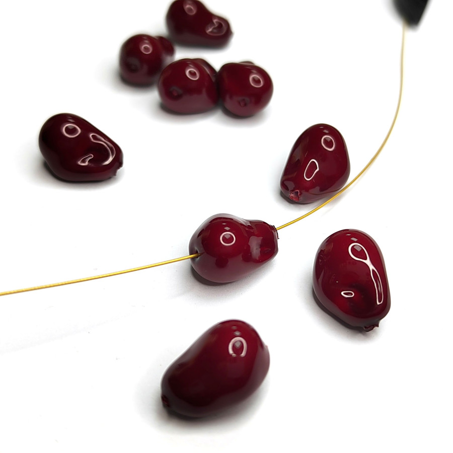 Жемчуг майорка барочный (имитация) цвет бордовый, штука