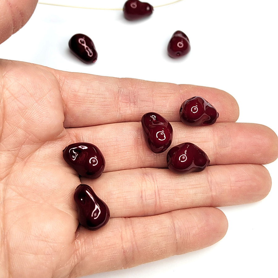 Жемчуг майорка барочный (имитация) цвет бордовый, штука