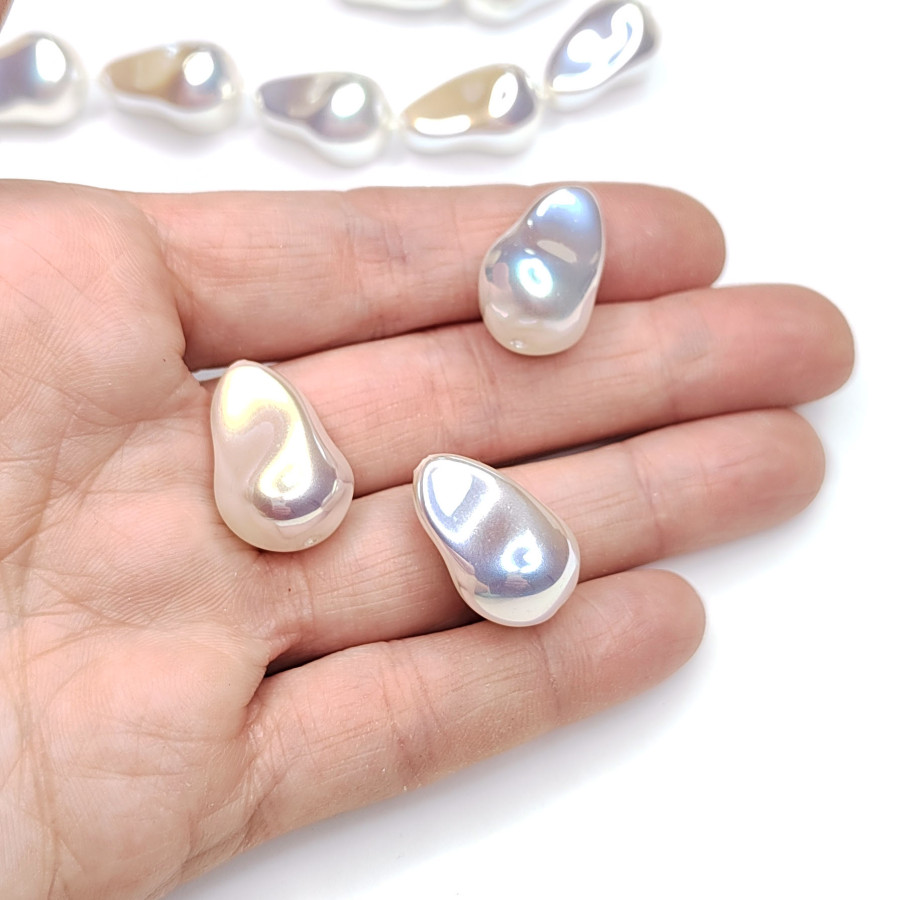 Жемчуг майорка Капля 22х15 мм цвет белый перламутр