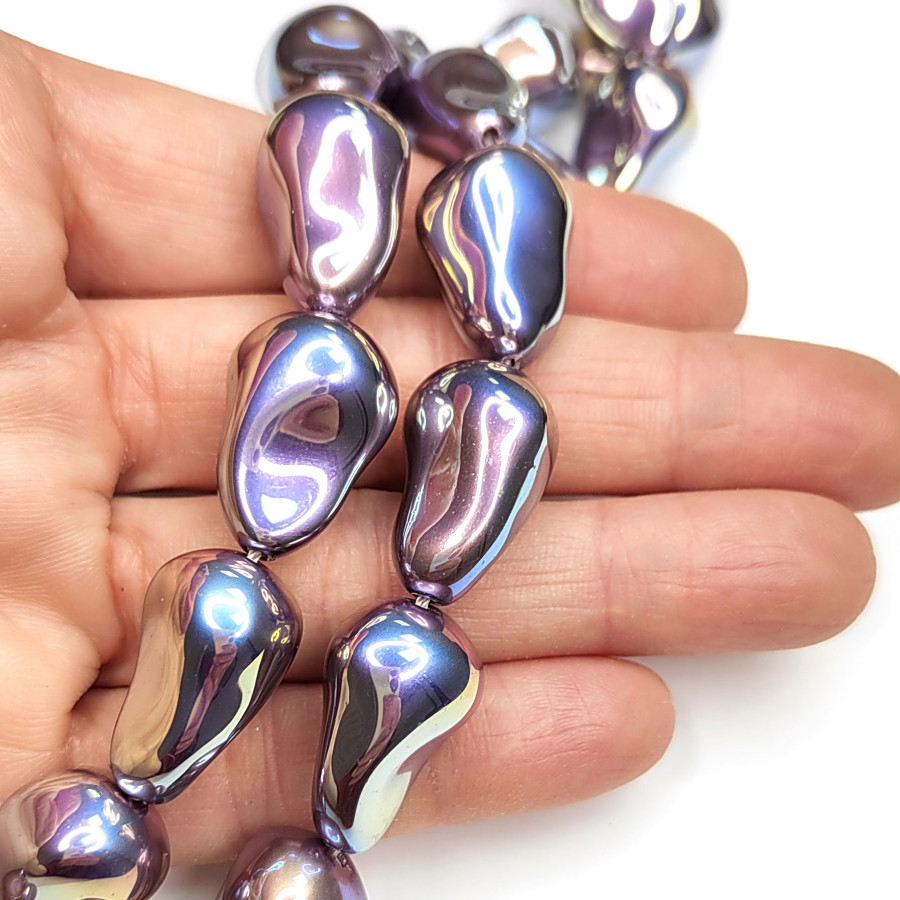 Жемчуг майорка Капля 22х15 мм цвет сиреневый перламутр