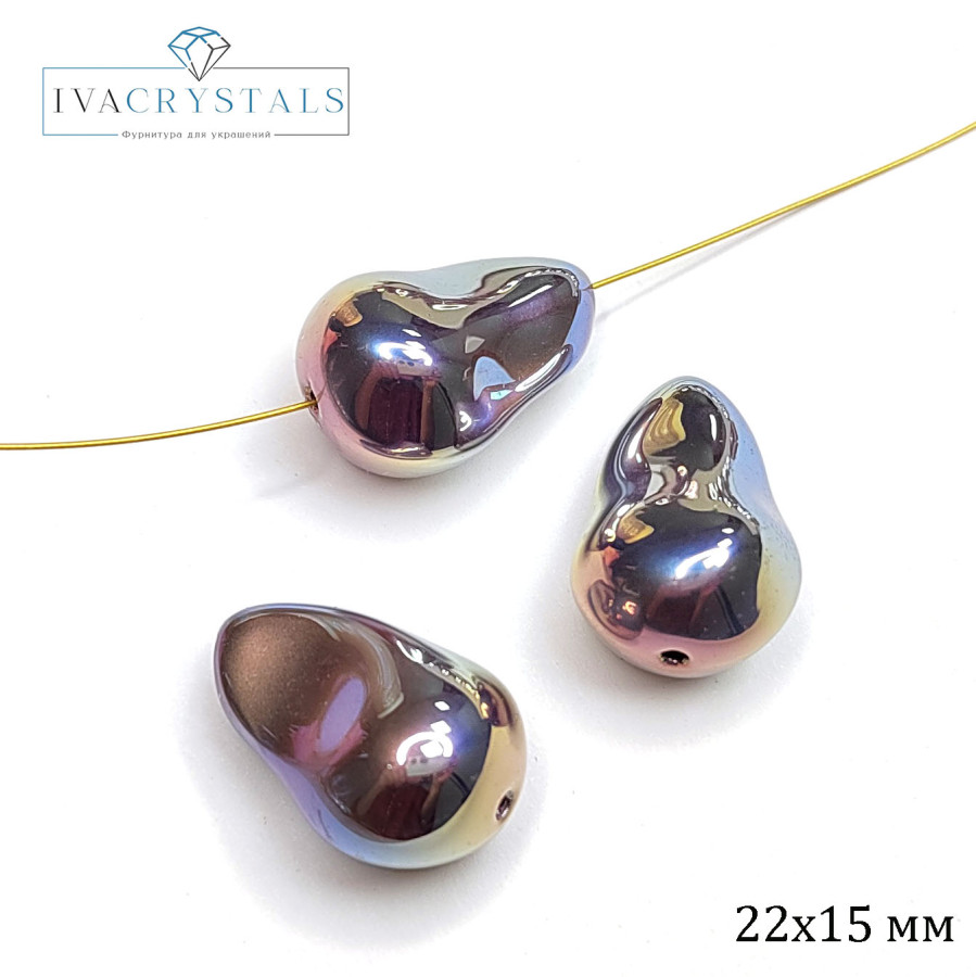 Жемчуг майорка Капля 22х15 мм цвет сиреневый перламутр