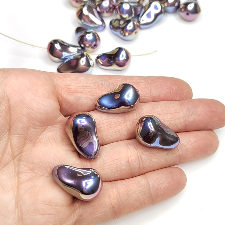 Жемчуг майорка Капля 22х15 мм цвет сиреневый перламутр