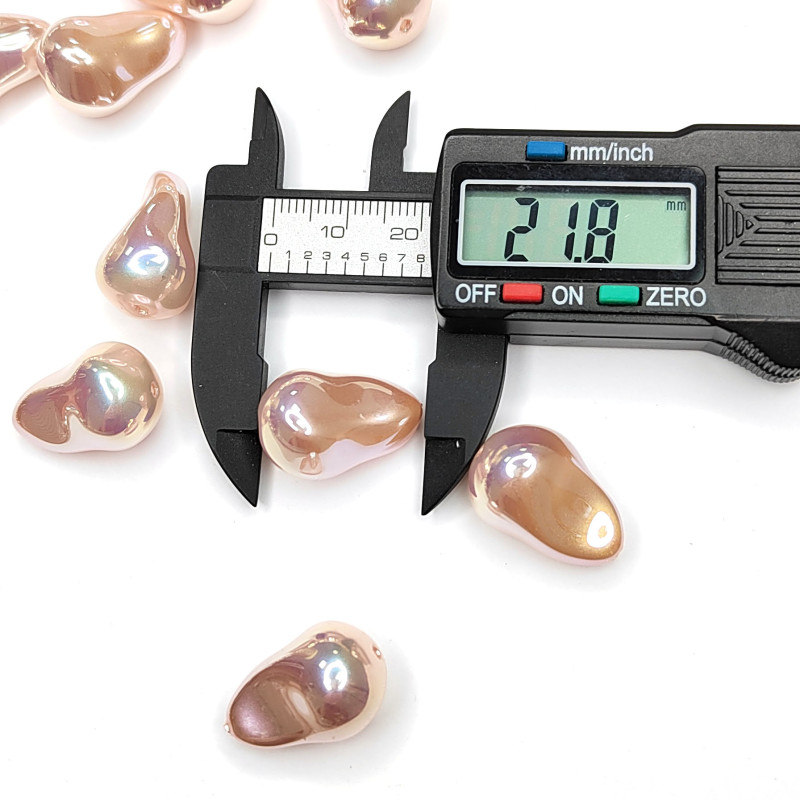 Жемчуг майорка Капля 22х15 мм цвет персиковый перламутр