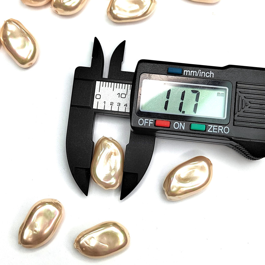 19х12 мм Жемчуг майорка барочный (стекло), цвет Бежевый, ШТУКА