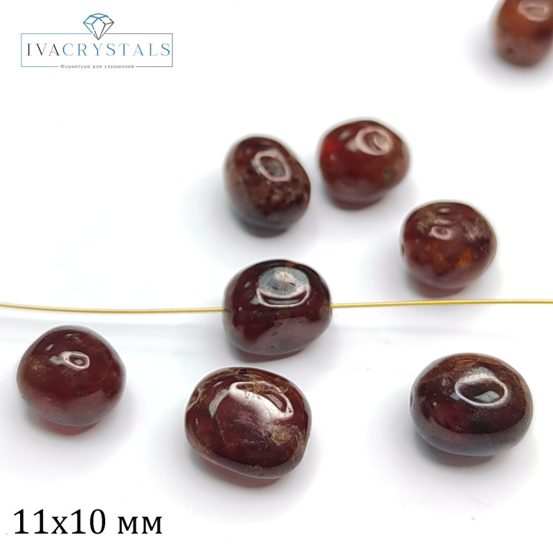 Гранат натуральный камень, галтовка 11х10 мм