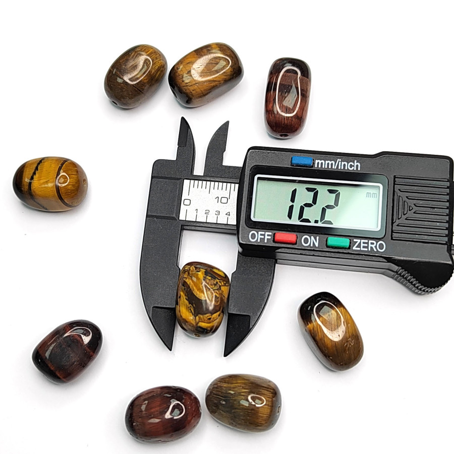 Тигровый глаз 17х12 мм натуральный камень, бусины галтовка (оливки)