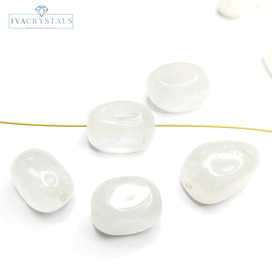 16х12 мм Горный хрусталь натуральный, галтовка Штука (бусина)