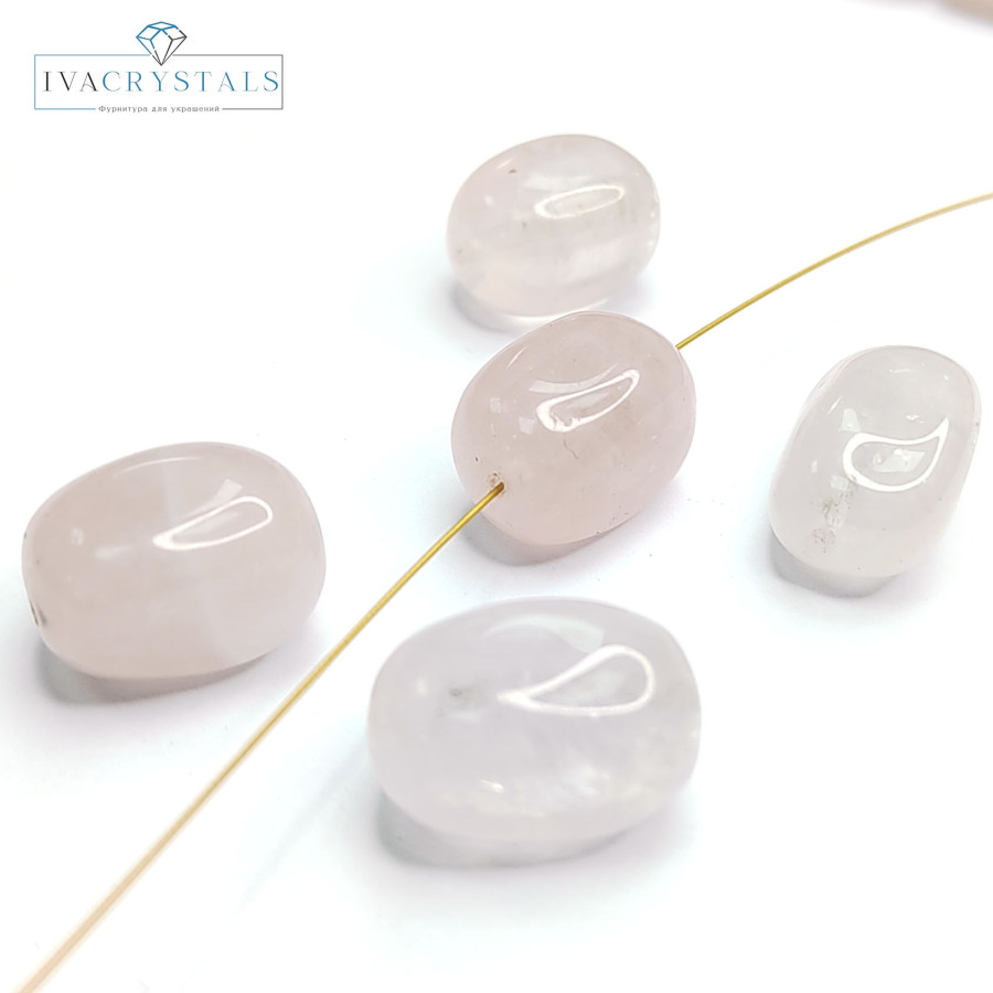 Розовый кварц натуральный, бусины 17х12 мм штука (бусина)