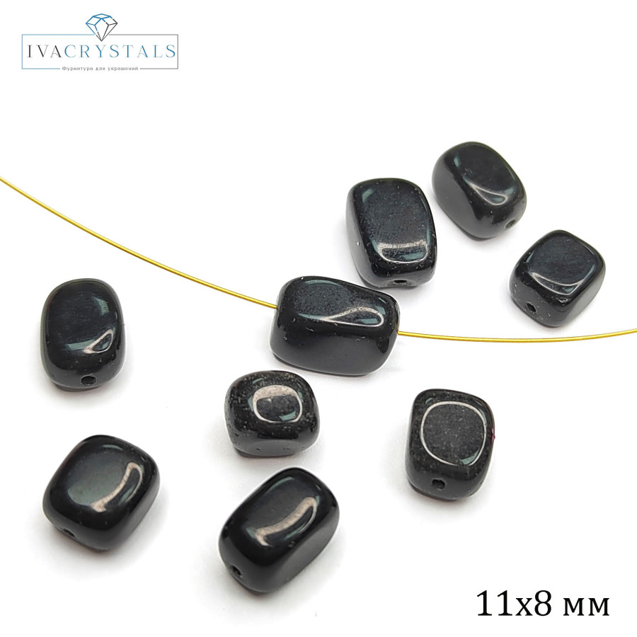 Чёрный обсидиан 11х8 мм
