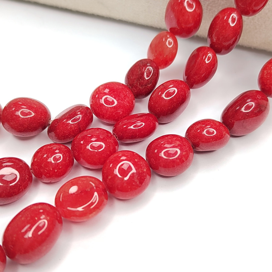 Агат натуральный 13х12 мм галтовка Нить 38-39 см (32 шт)