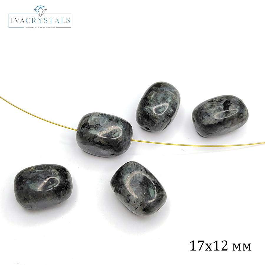 Ларвикит натуральный 17х12 мм Штука (бусина)