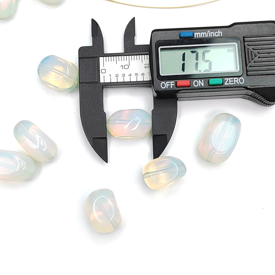 Бусина Лунный камень (имитация) 17х12 мм, стекло