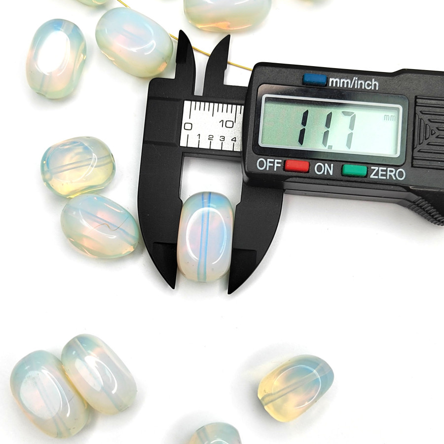 Бусина Лунный камень (имитация) 17х12 мм, стекло