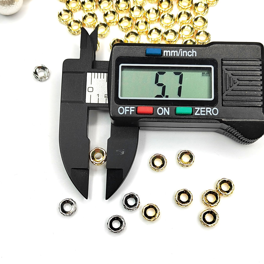 5,7х2,2 мм Разделительные бусины узорные, форма рондель, штука