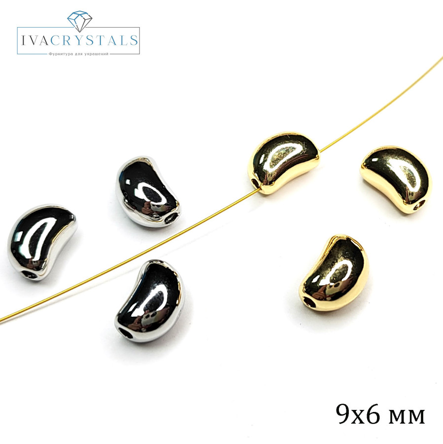 Разделительная бусина Луна (полумесяц) 9х6 мм, штука