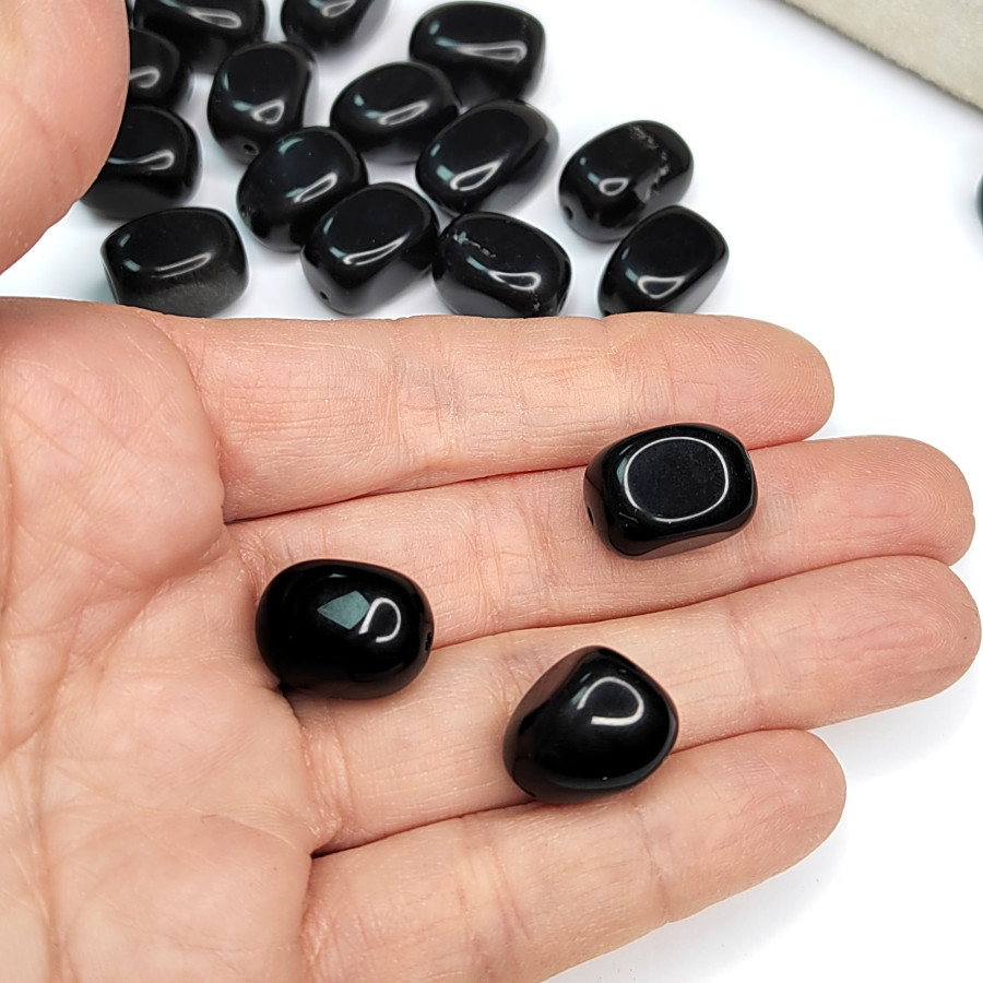 Чёрный обсидиан 17х11 мм