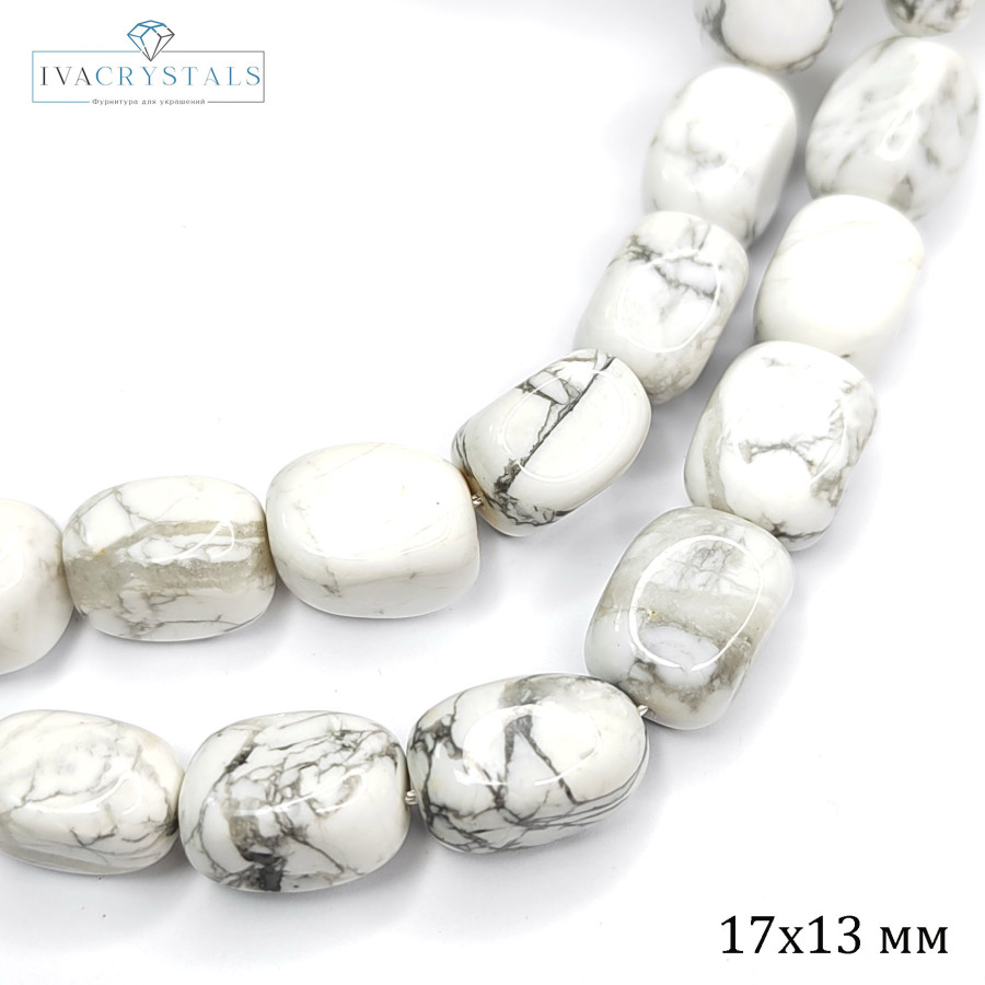 Кахалонг прессованный камень 17х13 мм Нить 39 см (22 бусины)