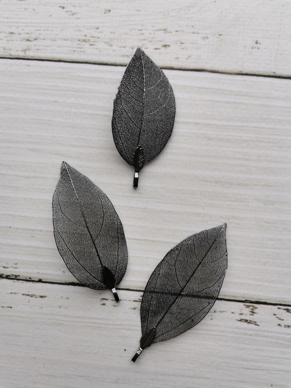 Лист скелетированный 40-60 мм металлический, цвет Чёрный, штука