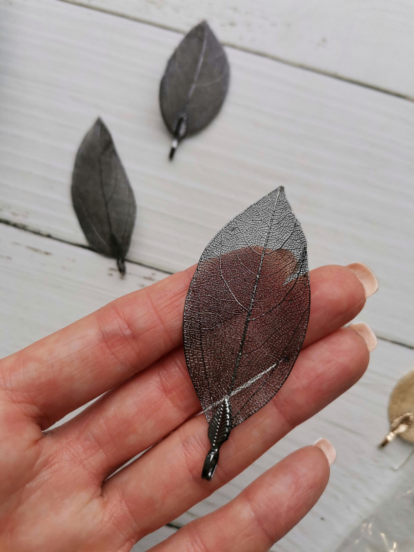 Лист скелетированный 40-60 мм металлический, цвет Чёрный, штука