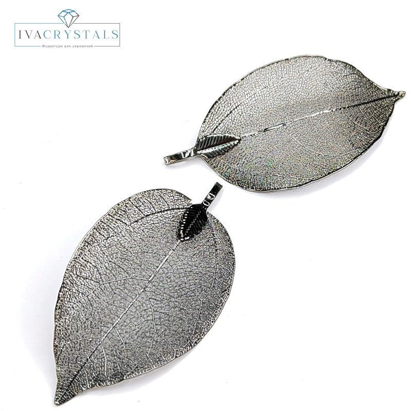 Лист скелетированный 40-60 мм металлический, цвет Чёрный, штука