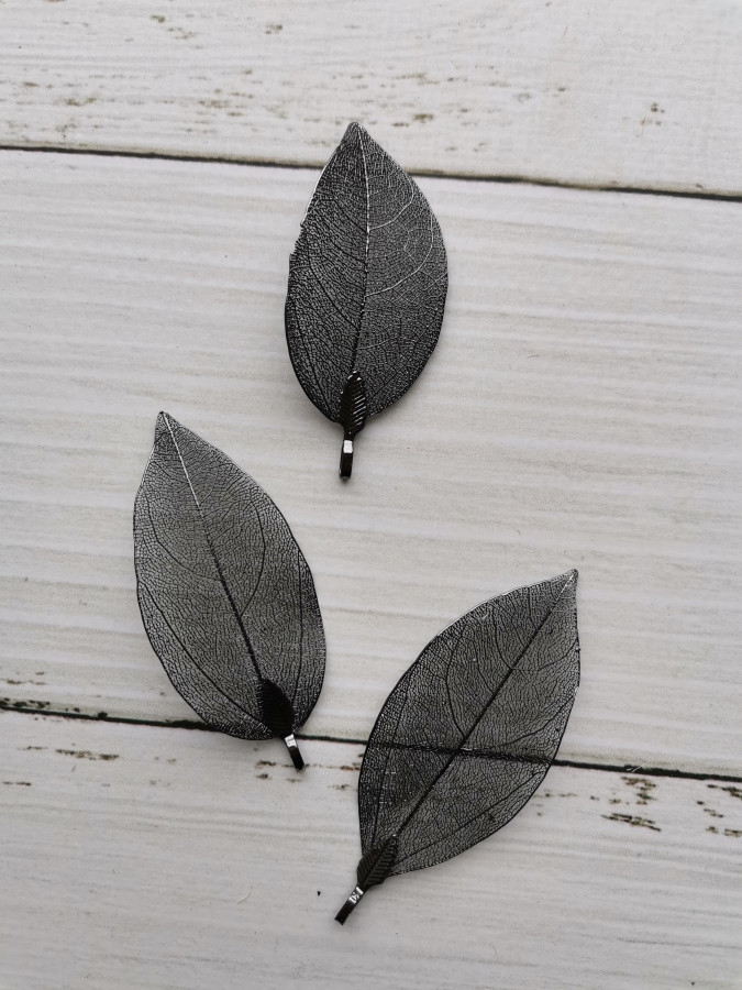 Лист скелетированный 40-60 мм металлический, цвет Чёрный, штука