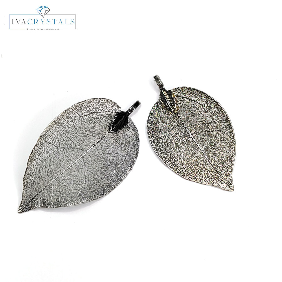 Лист скелетированный 40-60 мм металлический, цвет Чёрный, штука