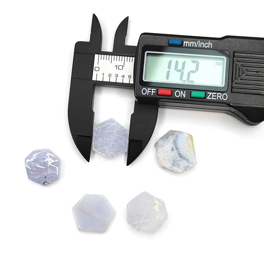 Голубой агат (сапфирин), бусина Шестигранник 14 мм, штука