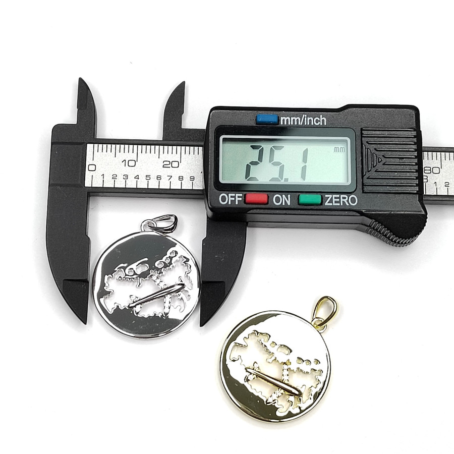 Подвеска Карта - Самолёт 25 мм, штука