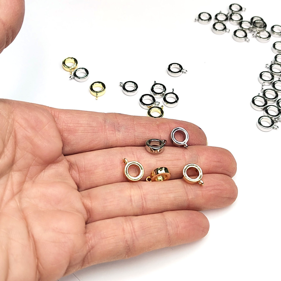 Кольцо - бейл с петелькой 8,6х2,7 мм, штука