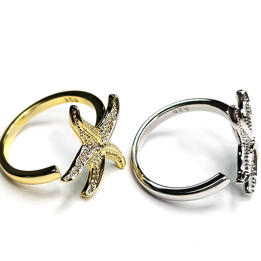 Кольцо безразмерное, Морская звезда 15 мм