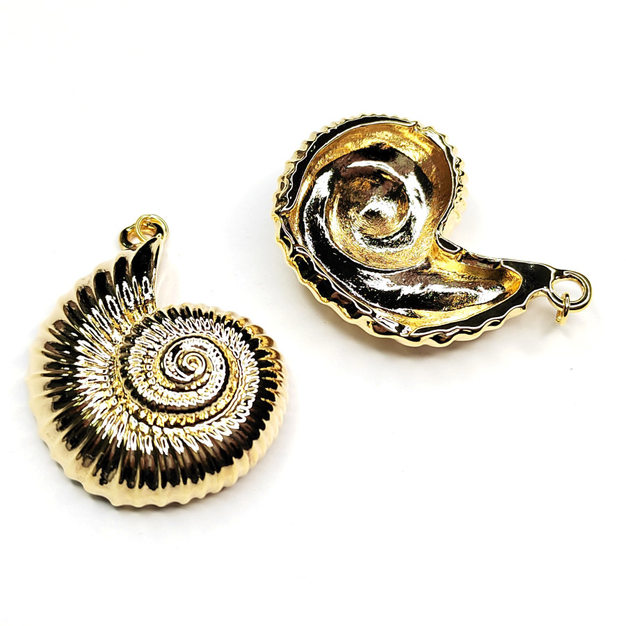 Крупная подвеска Ракушка Наутилус 50х35 мм, штука