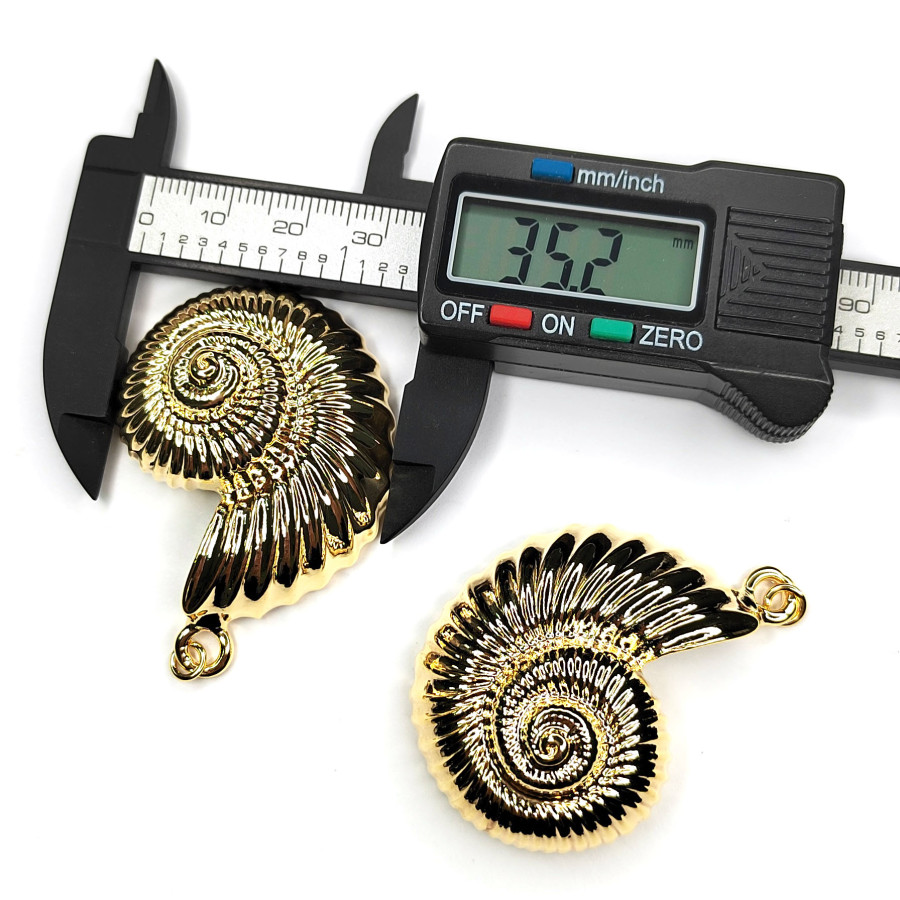 Крупная подвеска Ракушка Наутилус 50х35 мм, штука