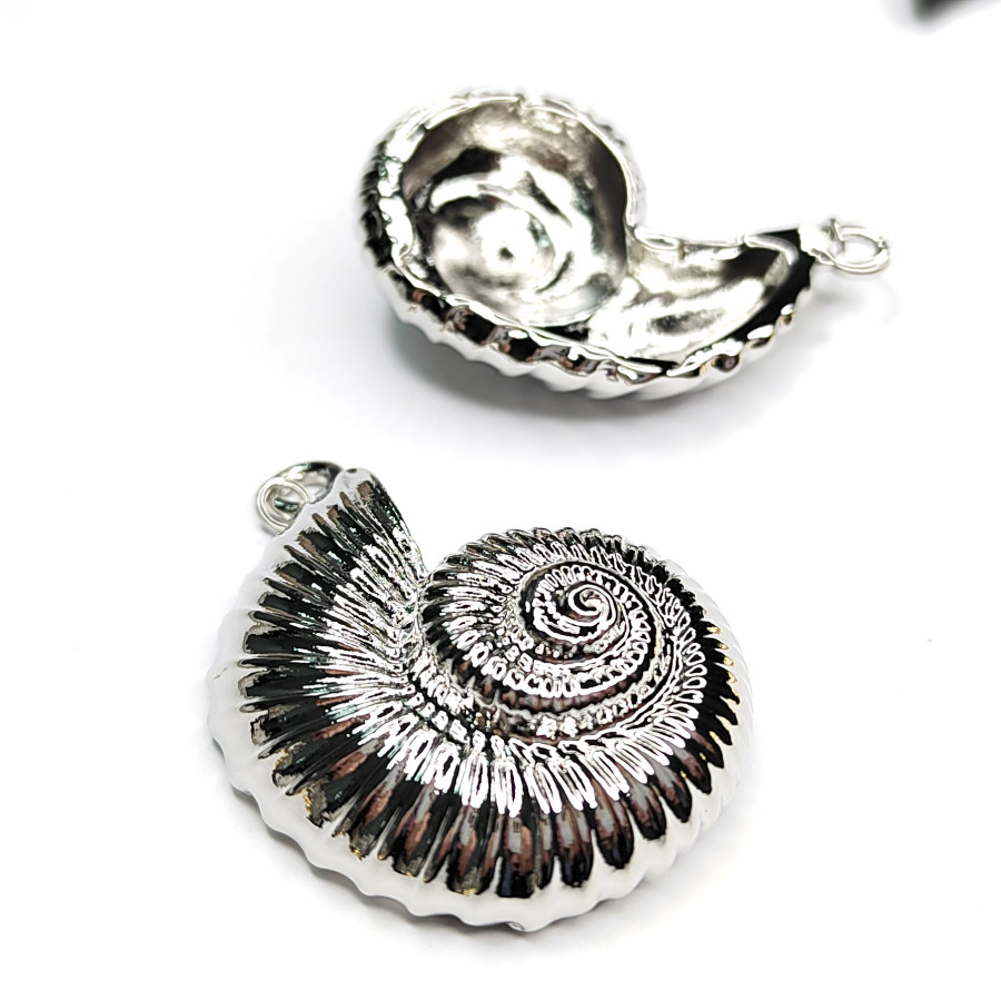 Крупная подвеска Ракушка Наутилус 50х35 мм, штука