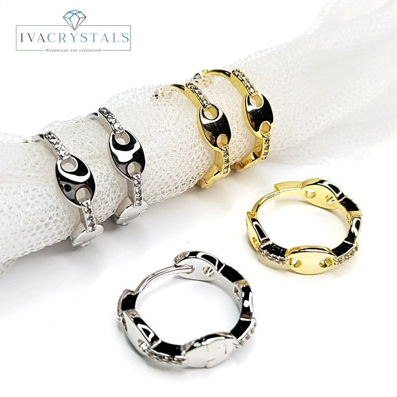 Серьги с застёжкой конго 20х5 мм, пара