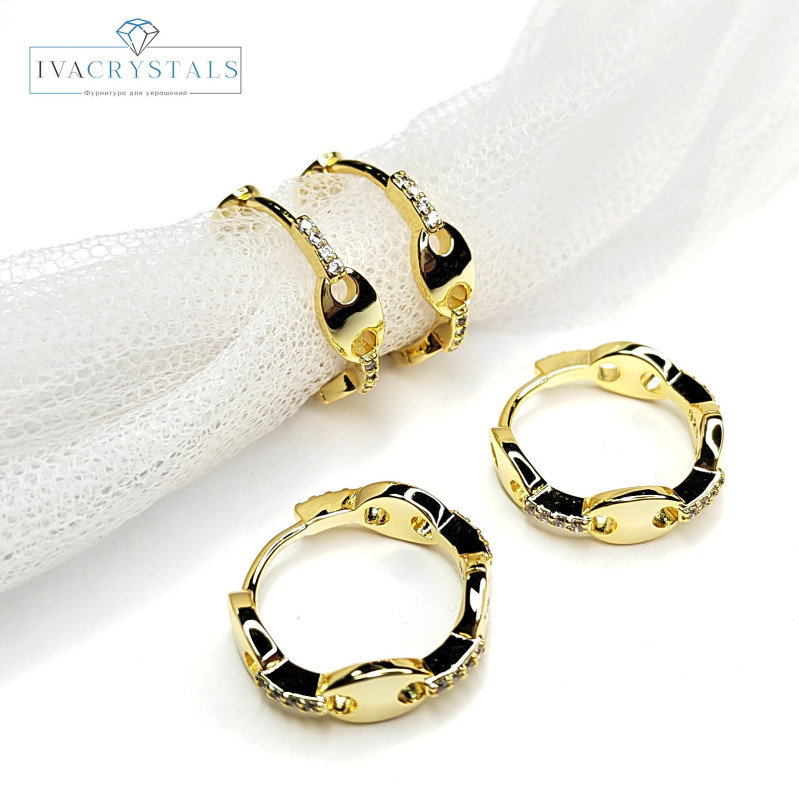 Серьги с застёжкой конго 20х5 мм, пара