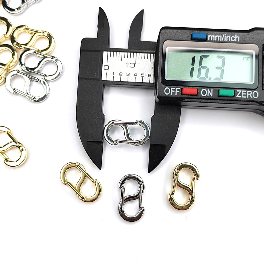 Карабин двусторонний 16х9 мм, открывается с двух сторон