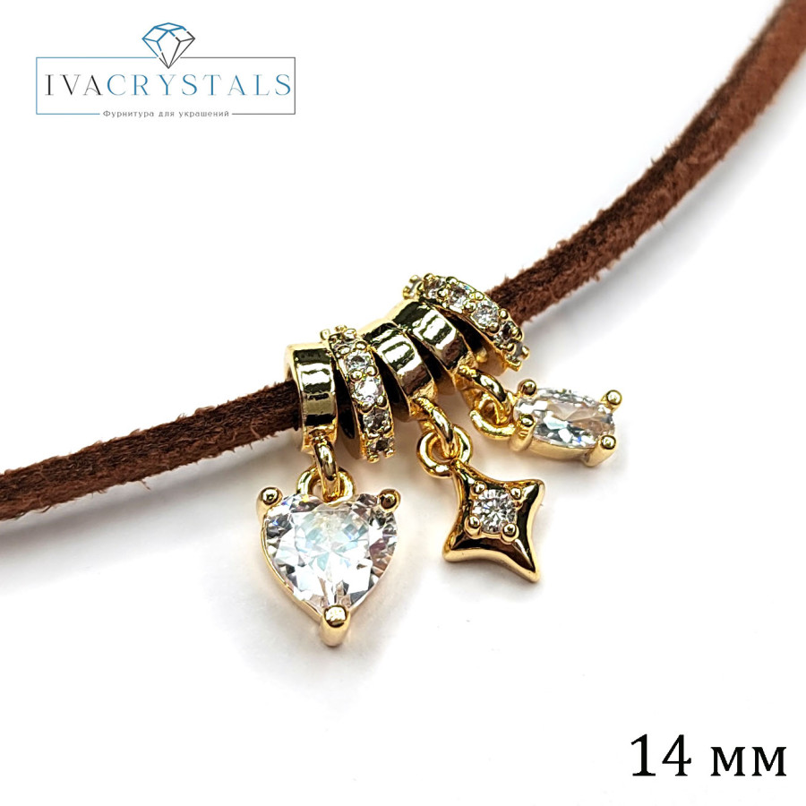 Бейл с тремя подвесками 14 мм покрытие Позолота