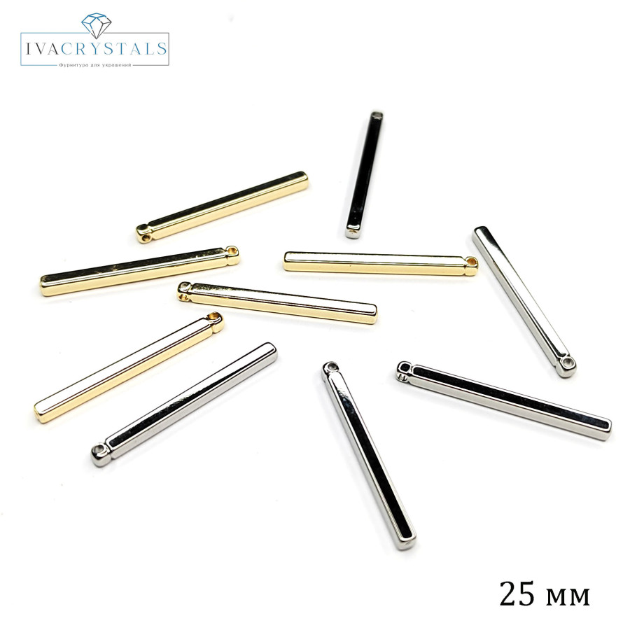 Подвеска палочка 25х2 мм с гранями, штука