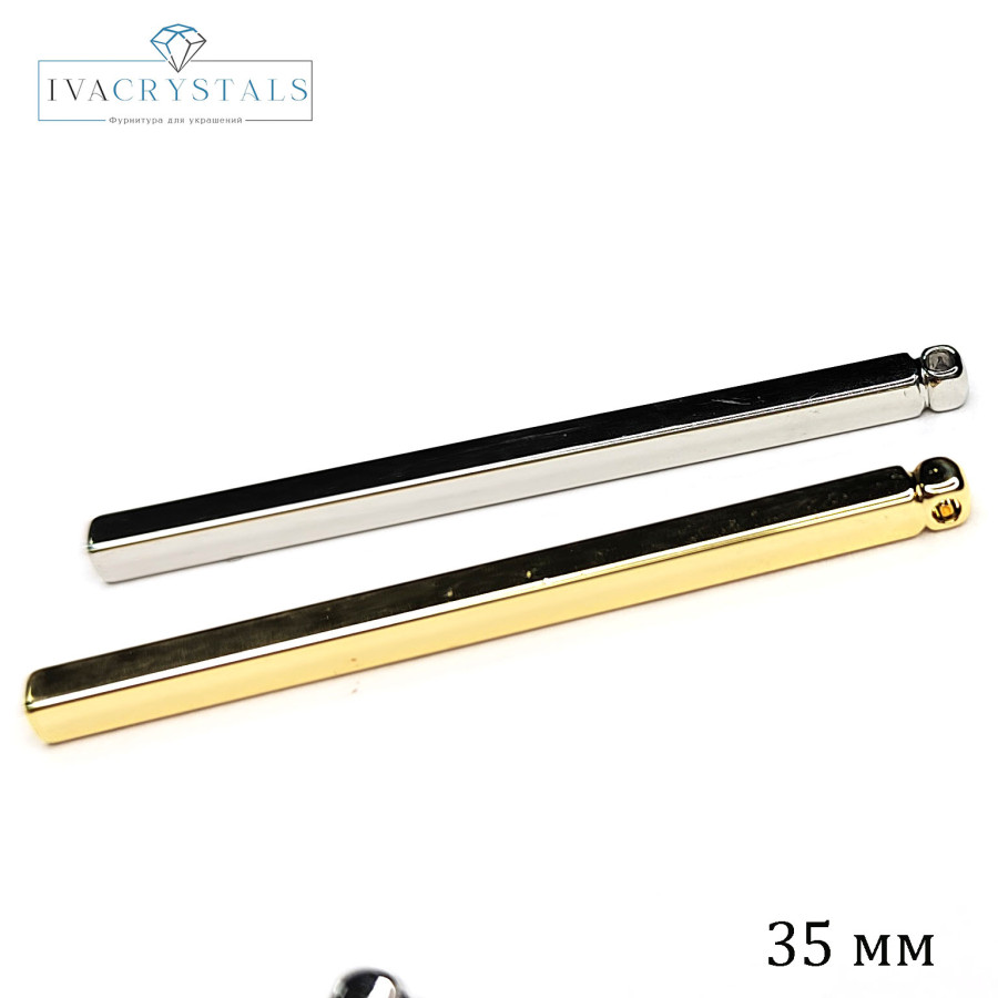 Подвеска палочка 35х2 мм с гранями, штука